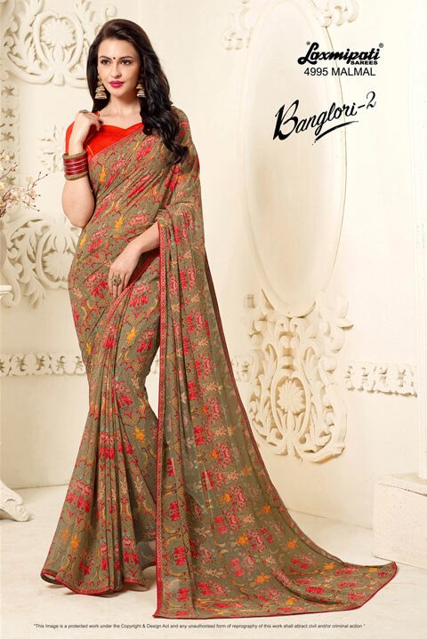 Laxmipati Banglori 4995 Multicolor Georgette Saree