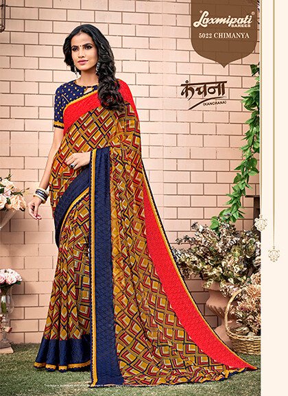 Laxmipati Kanchana 5022 Multicolor Georgette Saree