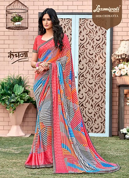 Laxmipati Kanchana 5026 Multicolor Georgette Saree