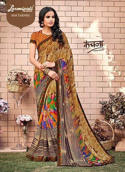 Laxmipati Kanchana 5030 Multicolor Georgette Saree