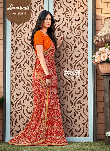 Laxmipati Kanchana 5039 Red Georgette Saree