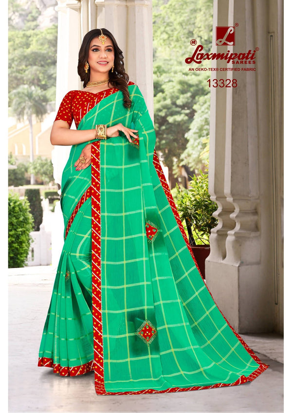 Laxmipati Radha-2 Pm-13328 Green Chiffon Saree