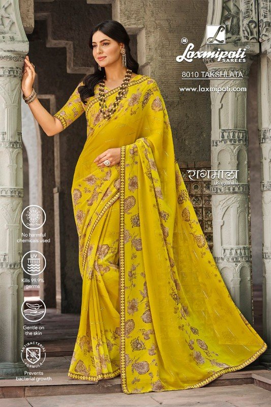 Laxmipati Ragmala 8010 Green Georgette Saree