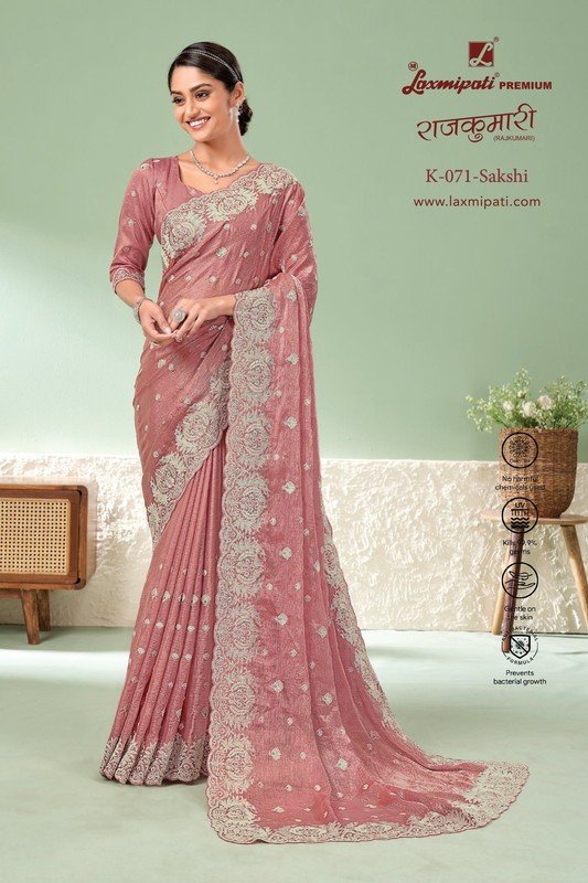 Laxmipati Rajkumari K-071 Mauve Sparkle Chiffon Saree