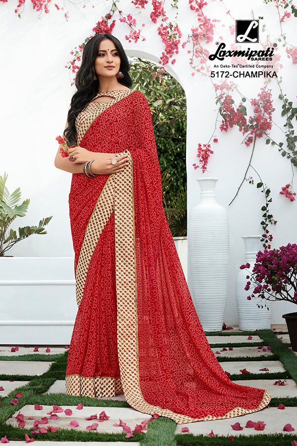 Laxmipati Rangrezi 5172 Red Georgette Saree