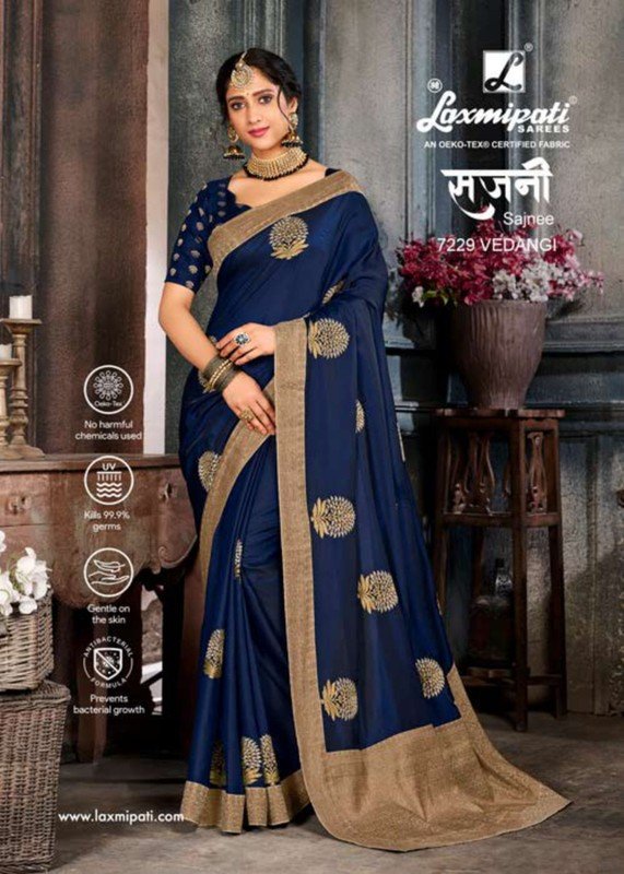 Laxmipati Sajnee 7229 Blue Tapeta Silk Saree