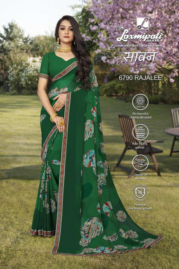 Laxmipati Savan 6790 Green Georgette Saree