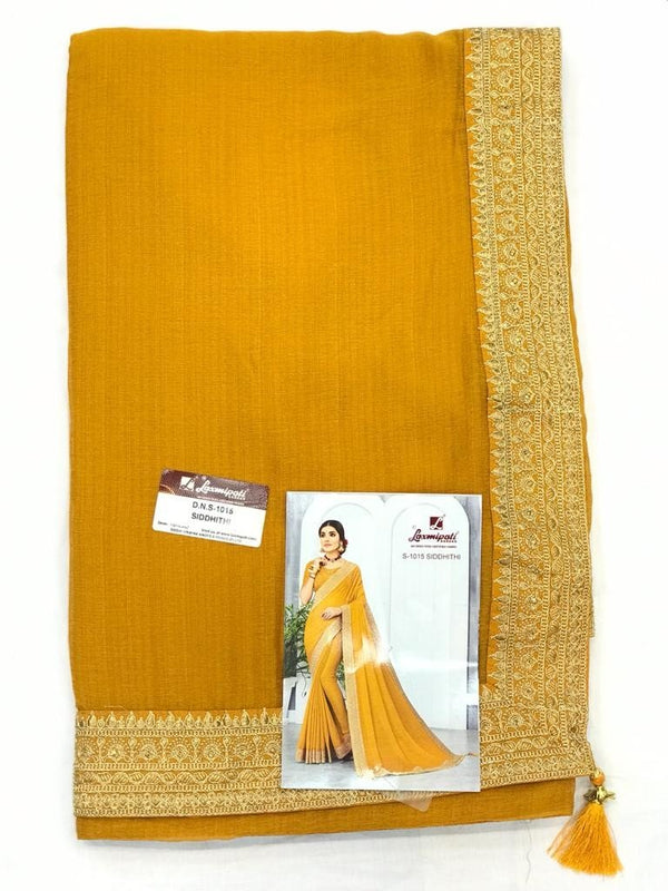 Laxmipati Siddhithi S-1015 Yellow Chiffon Saree