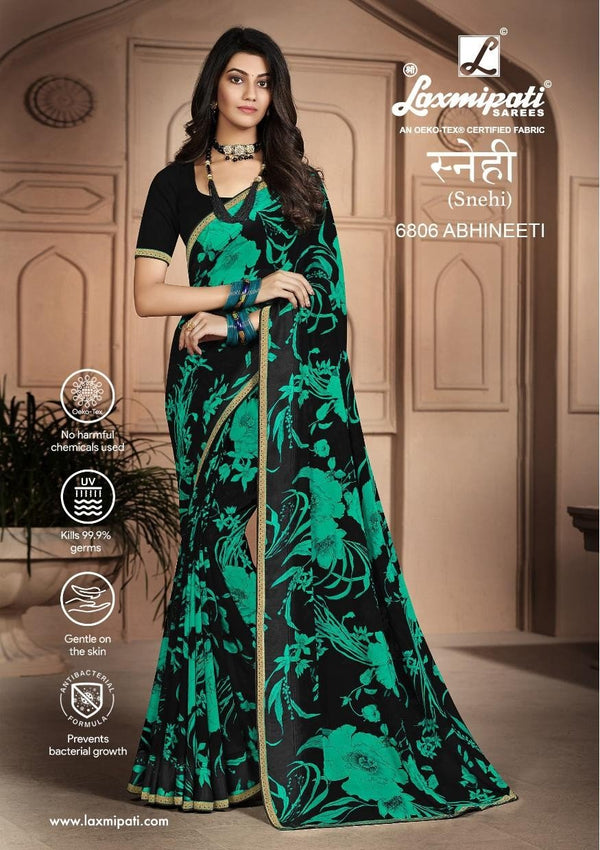 Laxmipati Snehi 6806 Green Georgette Saree