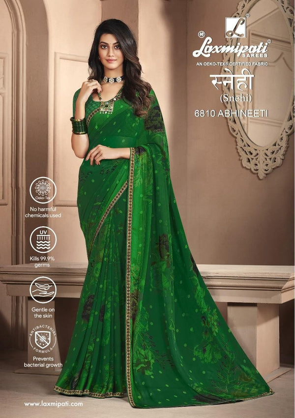 Laxmipati Snehi 6810 Green Georgette Saree