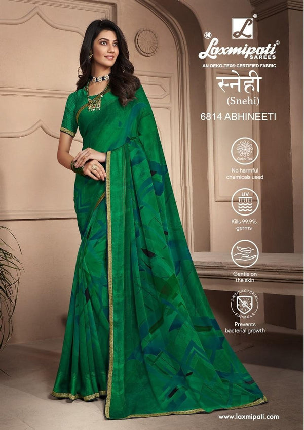 Laxmipati Snehi 6814 Green Georgette Saree