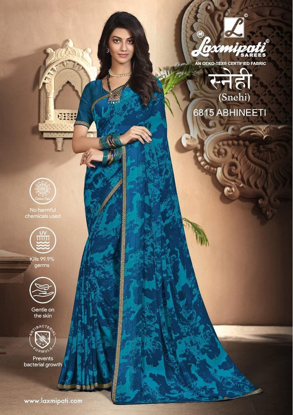 Laxmipati Snehi 6815 Blue Georgette Saree