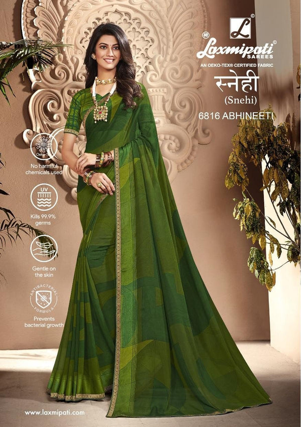 Laxmipati Snehi 6816 Green Georgette Saree