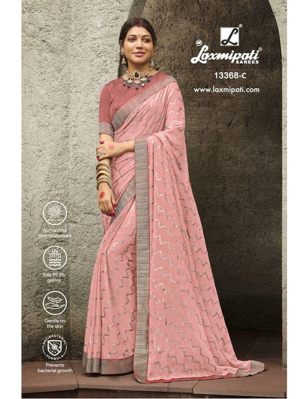 Laxmipati Sundarta-2 Pm-13368-C Pink Chiffon Saree