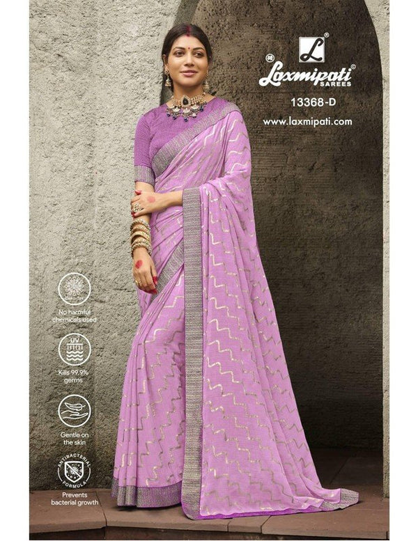 Laxmipati Sundarta-2 Pm-13368-D Purple Chiffon Saree