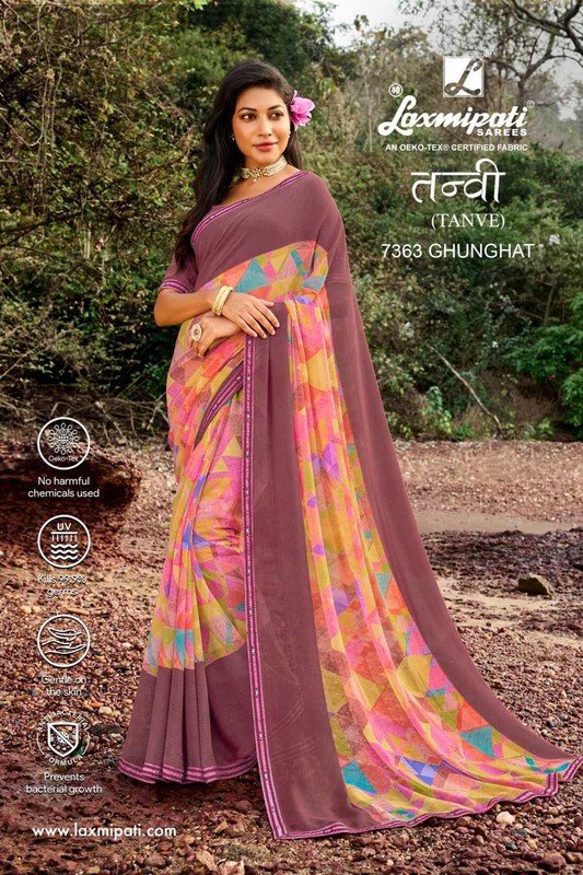 Laxmipati Tanvi 7363 Pink Georgette Saree