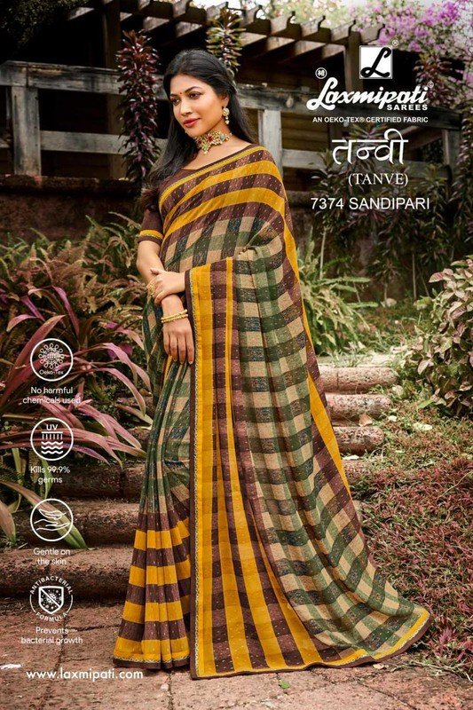 Laxmipati Tanvi 7374 Multicolor Georgette Saree