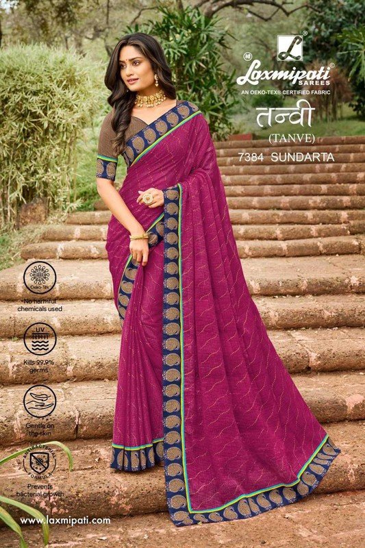 Laxmipati Tanvi 7384 Violet Chiffon Saree