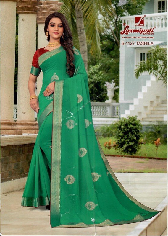 Laxmipati Tashila S-1127 Green Georgette Saree