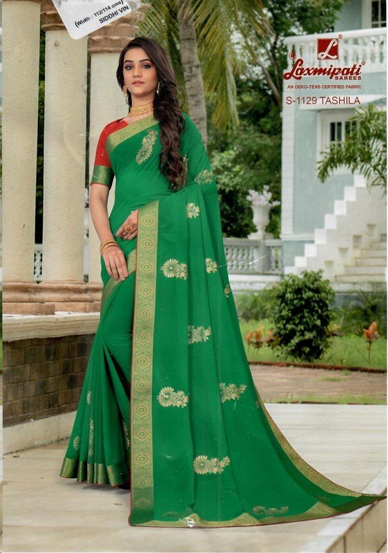 Laxmipati Tashila S-1129 Green Georgette Saree