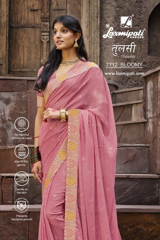 Laxmipati Tulashi 7712 Pink Brasso Saree