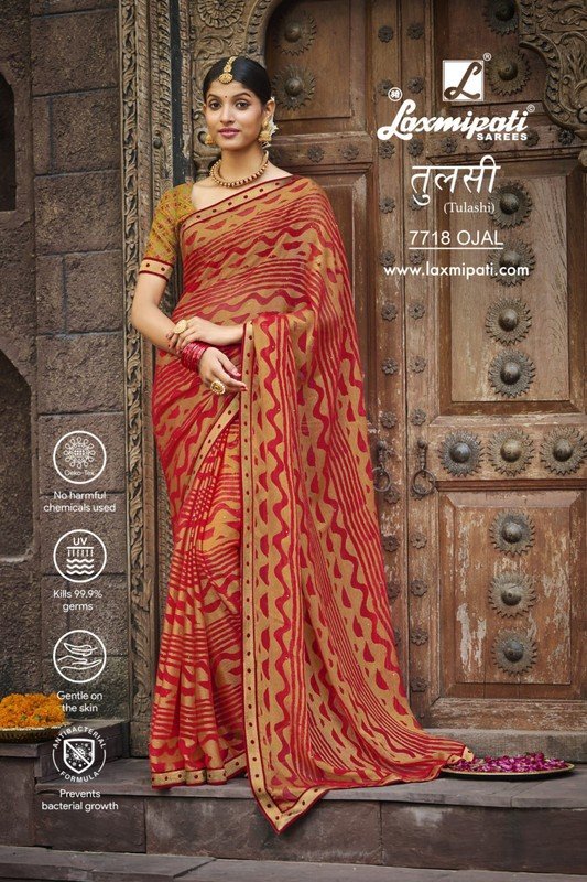 Laxmipati Tulashi 7718 Red Brasso Saree