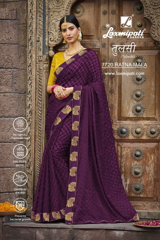 Laxmipati Tulashi 7720 Purple Brasso Saree