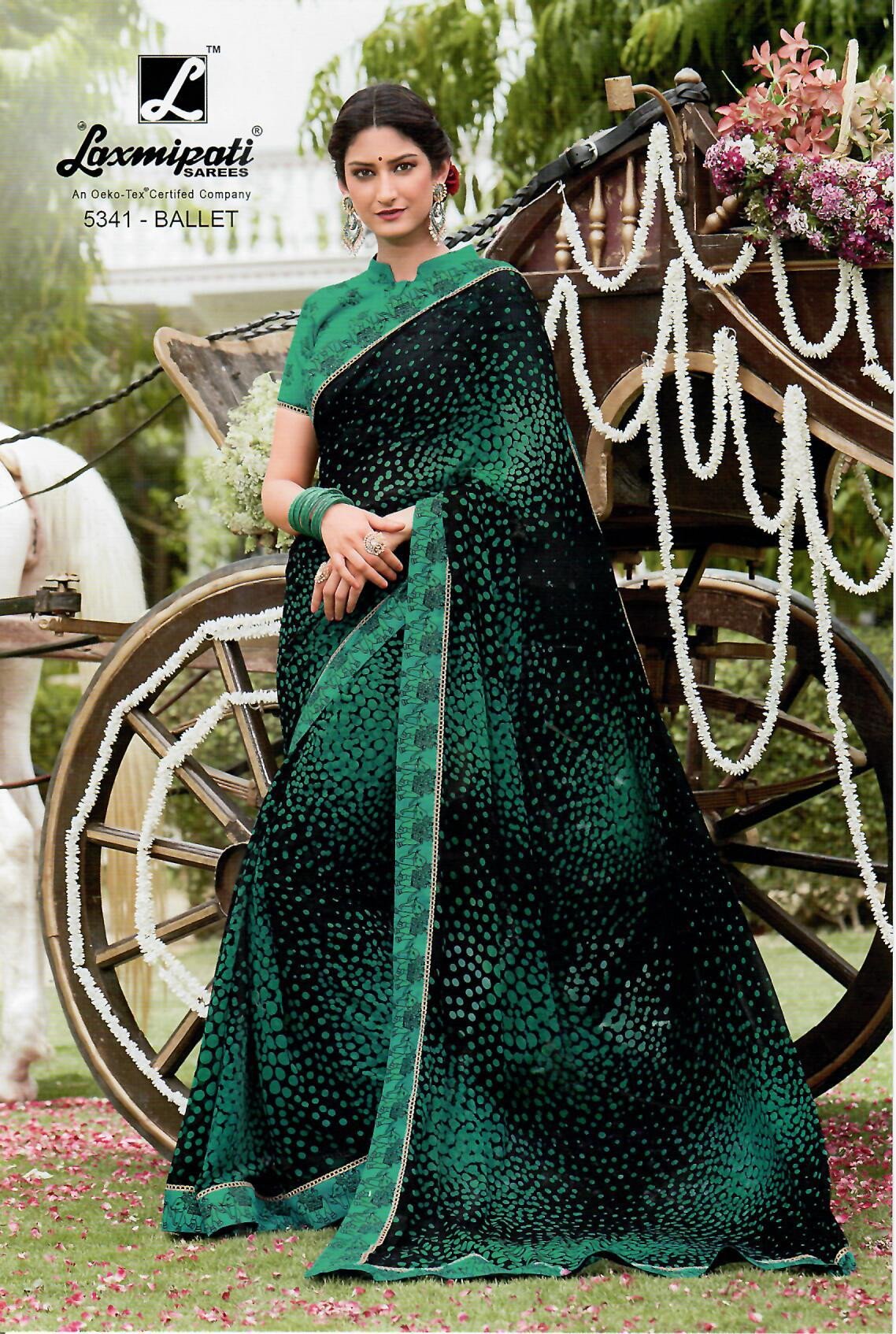 Buy Laxmipati Sanskar Nach Baliye Bandhani Printed Georgette Saree With  Blouse Piece (29142,Green) By Indians Boutique at Amazon.in