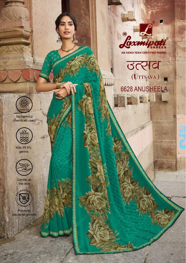 Laxmipati Uttsava 6628 Blue Georgette Saree