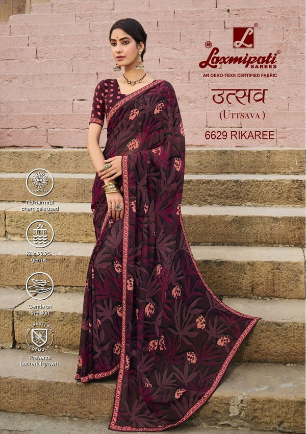 Laxmipati Uttsava 6629 Purple Georgette Saree