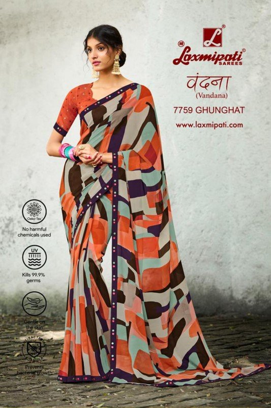 Laxmipati Vandana 7759 Multicolor Georgette Saree