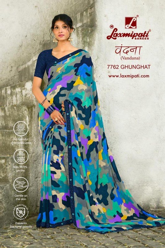 Laxmipati Vandana 7762 Multicolor Georgette Saree