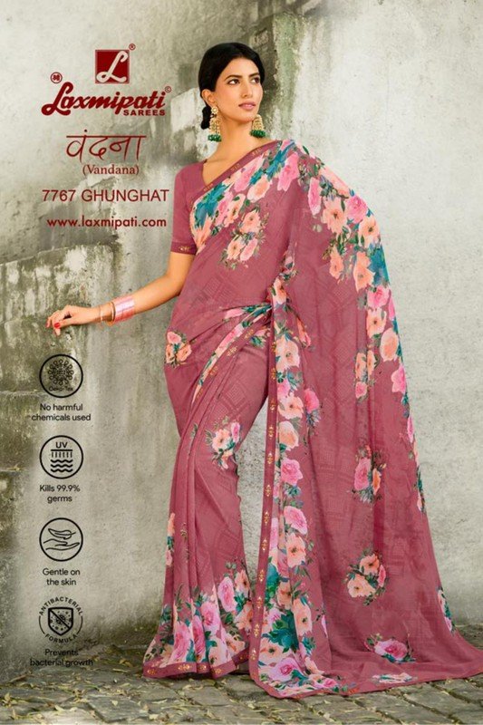 Laxmipati Vandana 7767 Mauve Georgette Saree