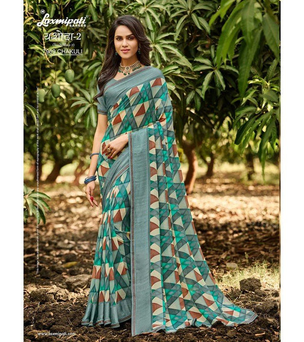 Laxmipati Yashoda-2 7969 Multicolor Georgette Saree