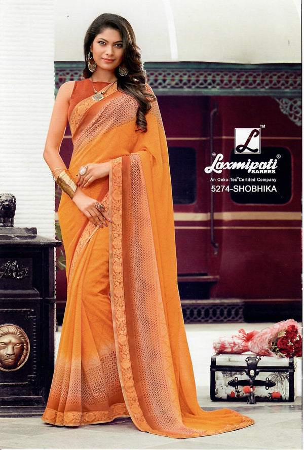 Laxmipati Morchadi 5274 Yellow Georgette Saree