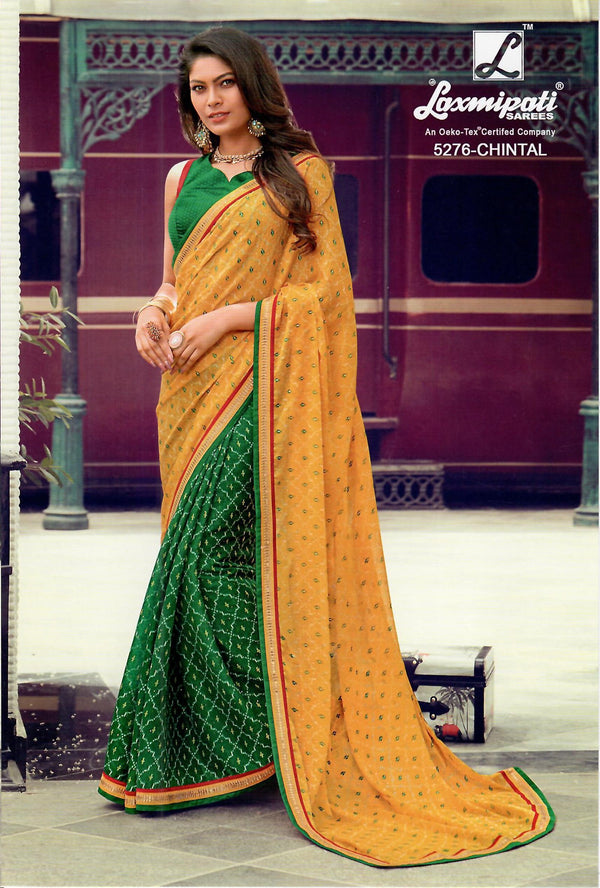 Laxmipati Morchadi 5276 Multicolor Chiffon Saree