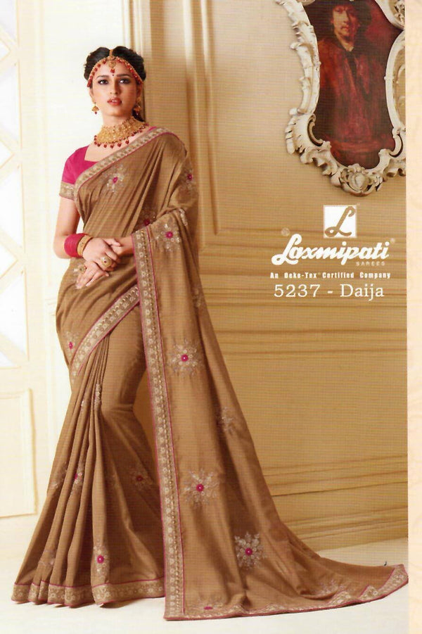 Laxmipati Gulkand 5237 Cream Silk Saree