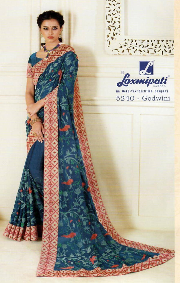 Laxmipati Gulkand 5240 Blue Silk Saree