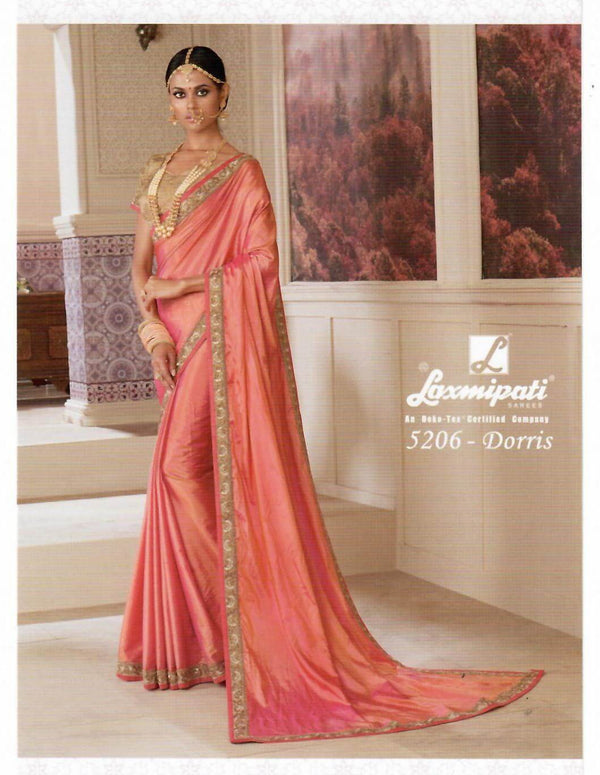 Laxmipati Padmavati-2 5206 Orange Paper Silk Saree