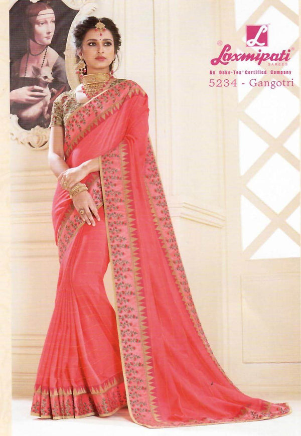 Laxmipati Gulkand 5234 Pink Silk Saree