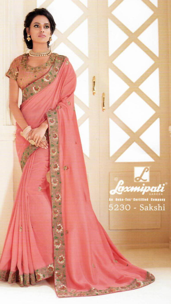 Laxmipati Gulkand 5230 Pink Silk Saree