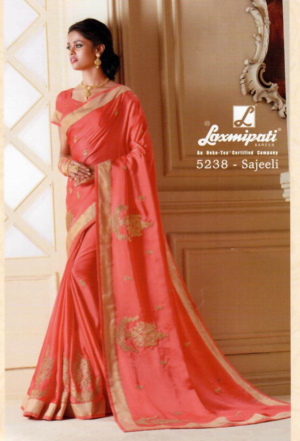 Laxmipati Gulkand 5238 Pink Silk Saree