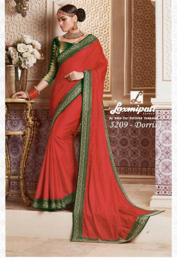 Laxmipati Padmavati-2 5209 Red Paper Silk Saree