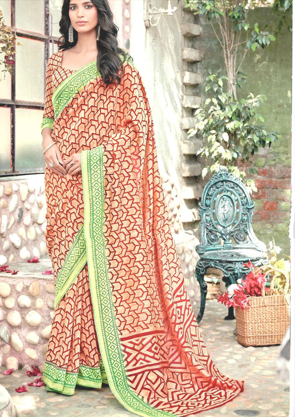 Lt Fabrics Ahana Lt-29007 Multicolor Brasso Saree