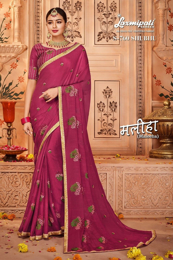 Laxmipati Maliha S-760 Pink Raw Silk Saree