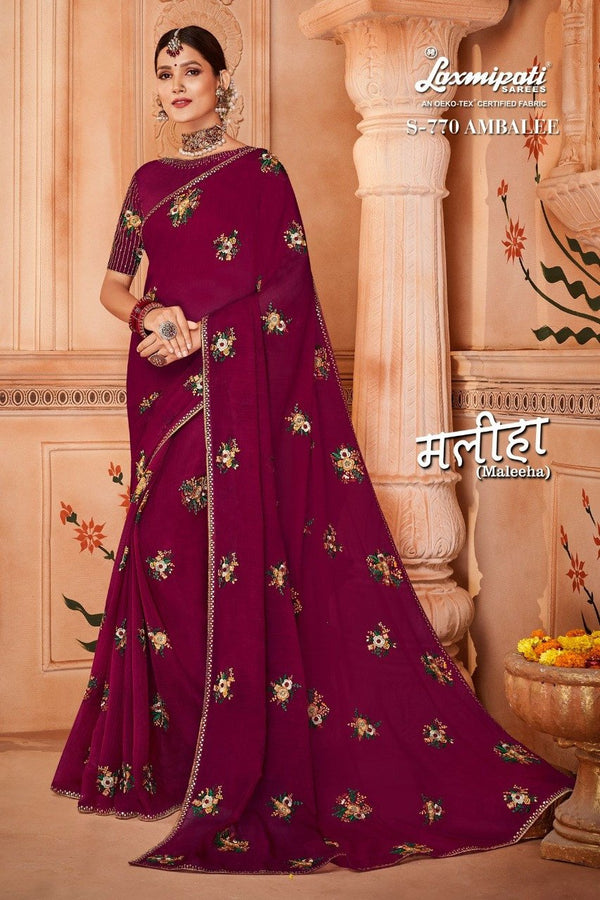 Laxmipati Maliha S-770 Purple Raw Silk Saree