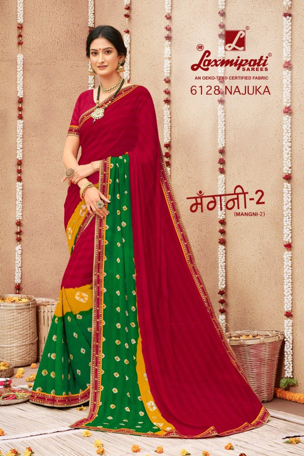 Laxmipati Mangni 6128 Multicolor Chiffon Saree