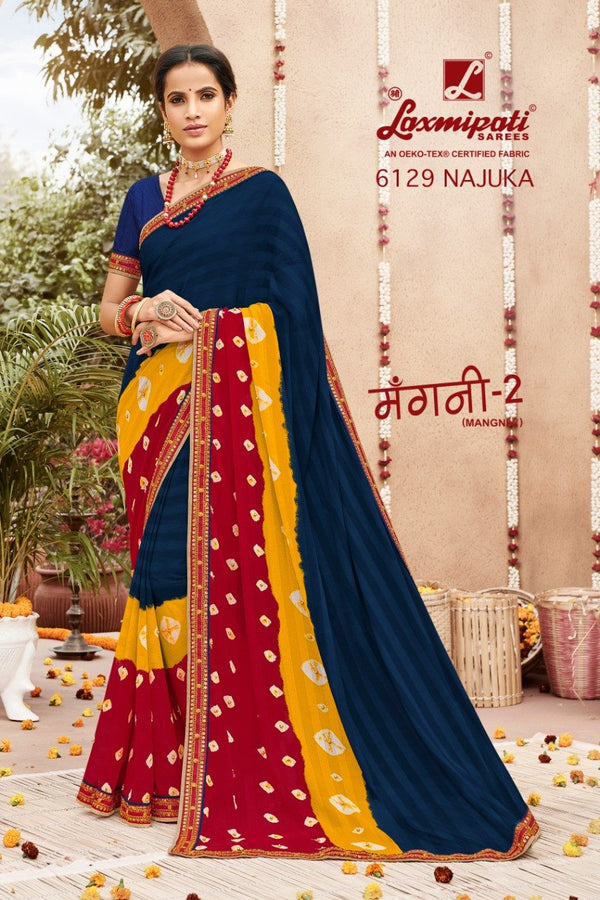 Laxmipati Mangni 6129 Multicolor Chiffon Saree