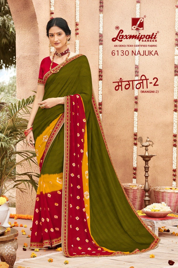 Laxmipati Mangni 6130 Multicolor Chiffon Saree