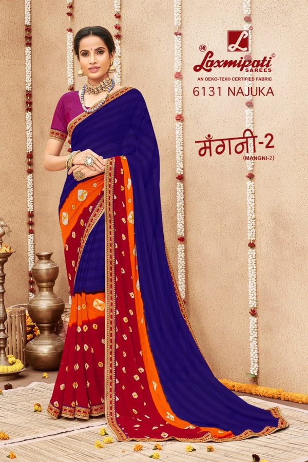 Laxmipati Mangni 6131 Multicolor Chiffon Saree